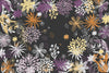 Papier peint floral pastel fond noir