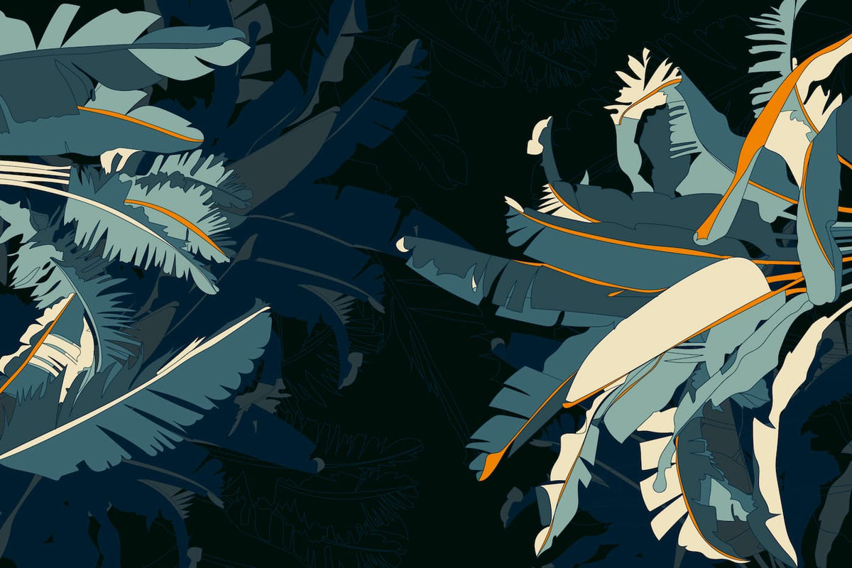 Papier peint jungle tropicale sombre