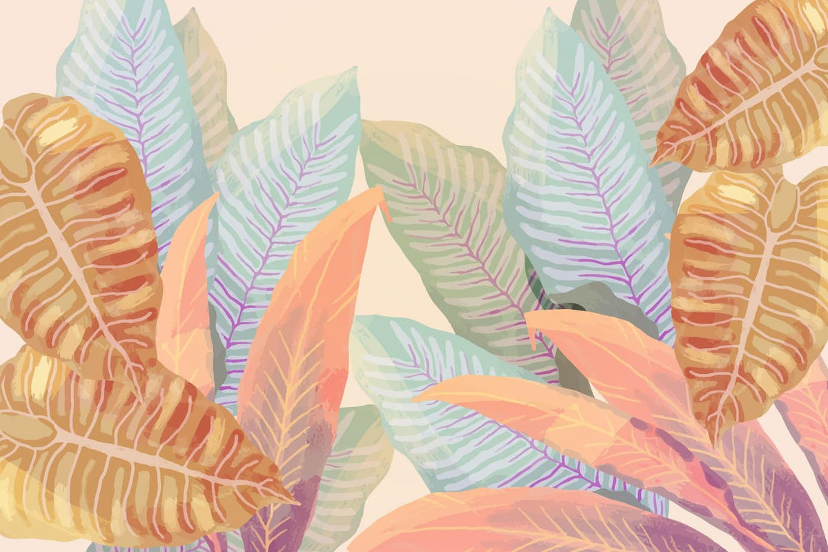 Papier peint feuillage tropical