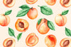 Papier peint fruits pêches vintage