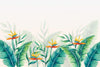 Papier peint feuilles plantes tropicales fleuries