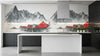 Décoration murale Papier Peint Rouge Fjords de Norvège affichant des eaux sombres encadrées de roches abruptes baignées dans une lumière cramoisie au coucher du soleil