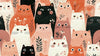 Papier Peint Chat aux Douces Fleurs Pastel représentant un élégant félin blanc allongé parmi des bouquets de fleurs roses et lavande aux teintes douces et romantiques
