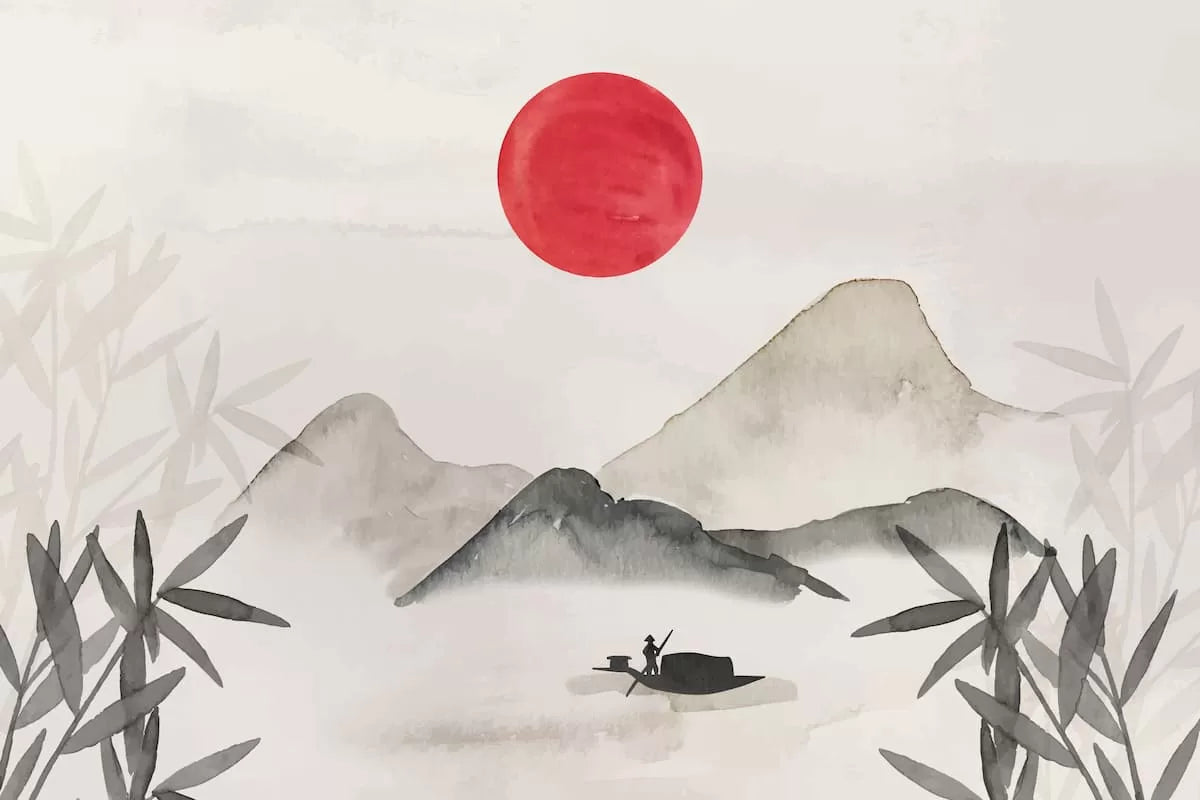 Papier peint japonais pêcheurs