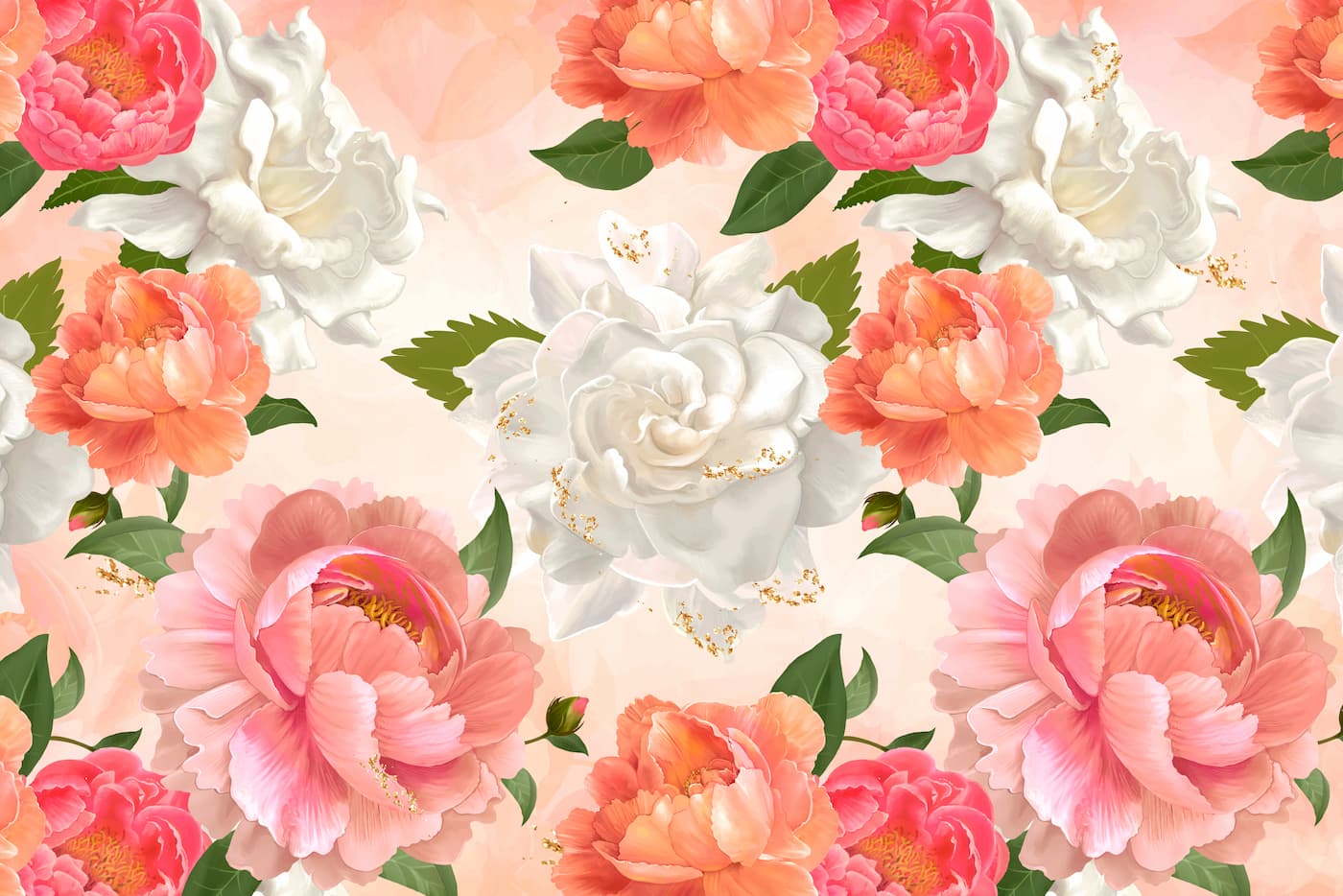 Papier peint roses géantes