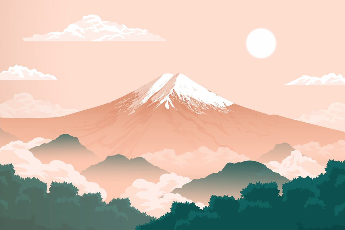 Papier peint japonais montagnes