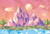 Papier peint enfant plaine et montagne géométrique
