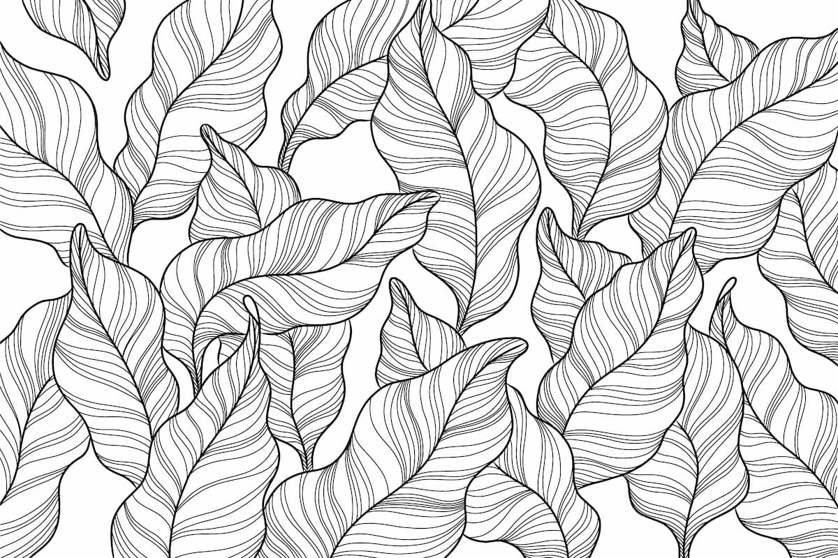 Papier peint feuillage abstrait