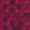 Rouleau de Papier Peint Bordeaux Géométrique aux motifs angulaires précis, arborant des tons bordeaux profonds et intenses sur fond crème élégant