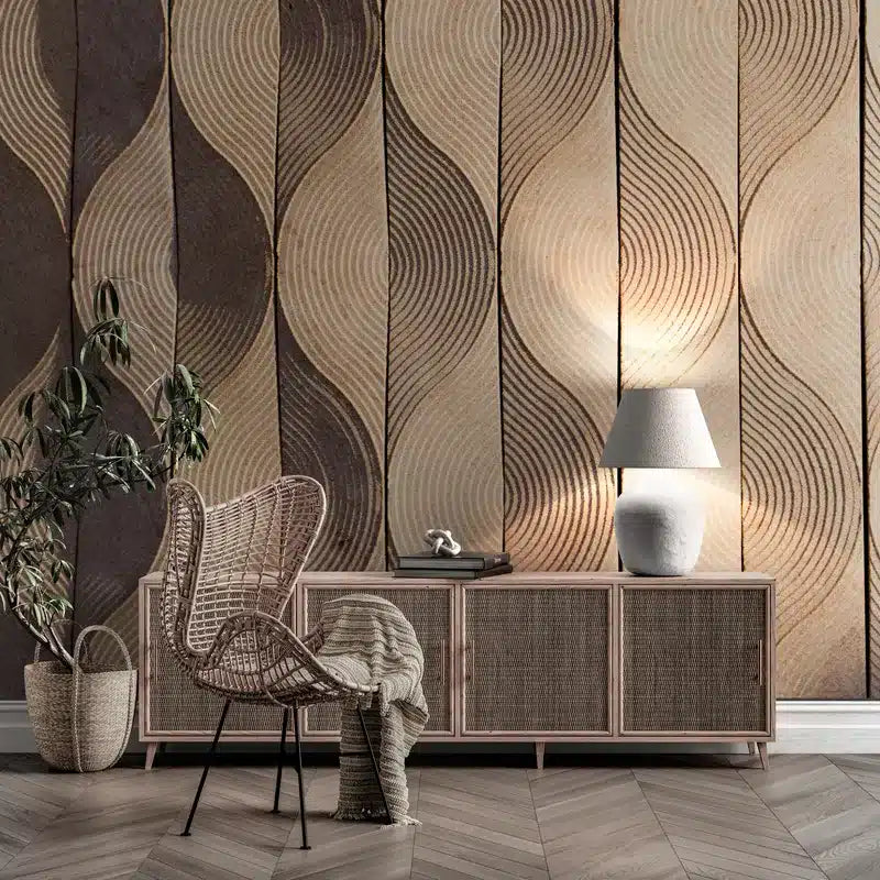 Papier peint Papier peint art déco bois abstrait de scandinave,