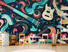 Papier peint Papier peint musique guitares musical abstrait, crée
