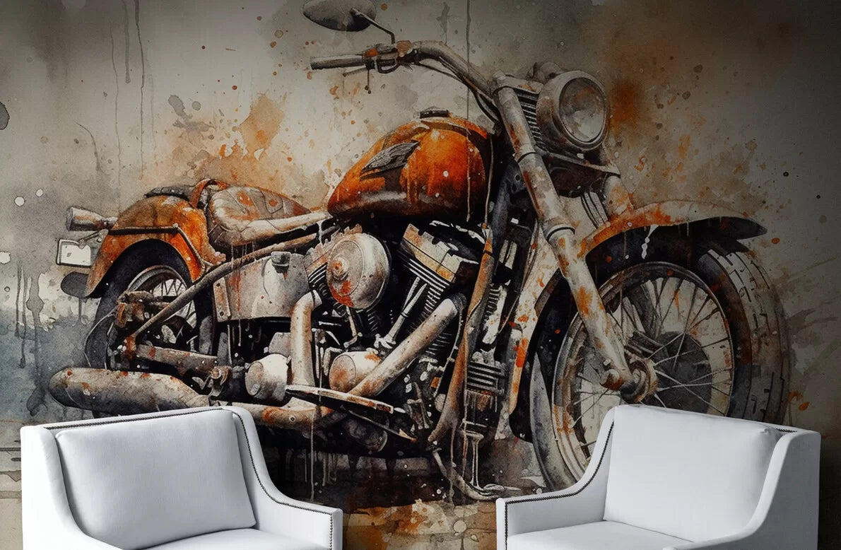 Papier peint Papier peint graffiti bikers s'inspire du aquarelle