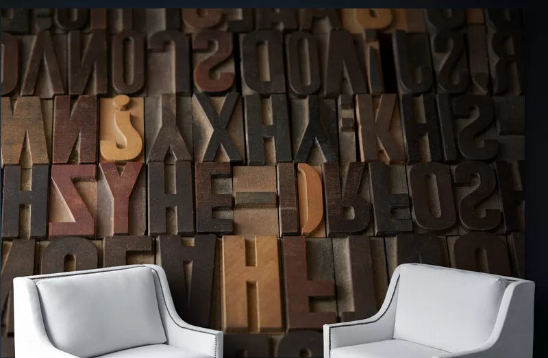 Papier peint Papier peint bois alphabet de lettres est