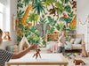 Dans une chambre d'enfant Papier Peint Jungle Enfant Aquarelle Animaux de la Savane