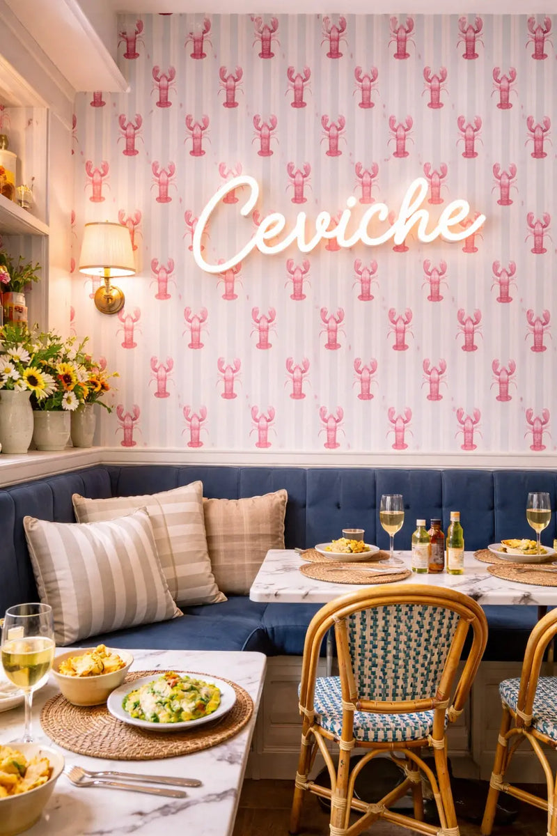 Un papier peint Homard dans un restaurant de Poissons.