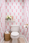 Papier peint homard dans un toilette
