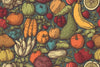 Papier peint fruits vintage