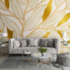Papier peint Papier peint feuilles dorées floral stylisé, moderne