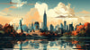 Papier peint paysage buildings new york