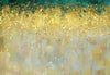 Papier peint art abstrait vert et doré