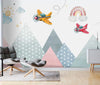 Papier peint Papier peint enfant montagnes et avions charmant avec est