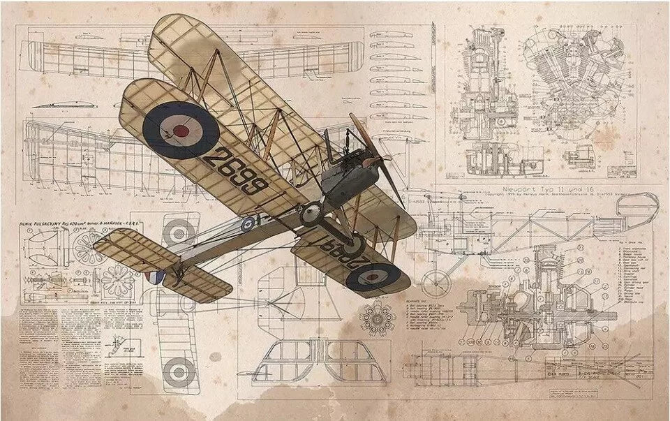 Papier peint croquis  avion