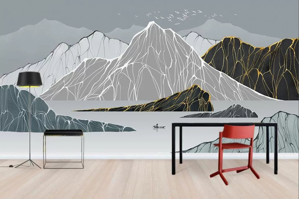 Papier peint Papier peint montagnes abstraites crée une zen