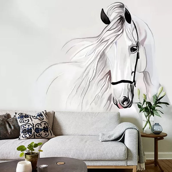 Papier peint Papier peint dessin cheval noir et blanc apportera une artistique