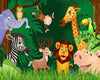 Papier peint enfant animaux de la jungle