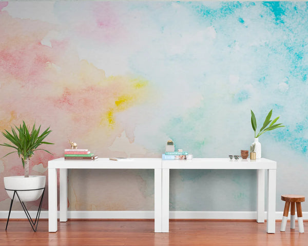 Papier peint Papier peint aquarelle colorée abstrait évoquant apporte