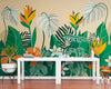 Papier peint Papier peint nordique plantes tropicales fleuries tropical luxuriant évoque