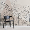 Papier peint Papier peint bananiers design végétal stylisé, minimaliste
