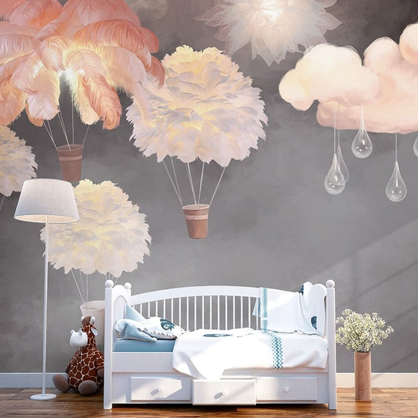 Papier peint Papier peint paysage panoramique fleurs volante onirique de poétique