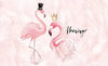 Papier peint enfant nordique flamants roses