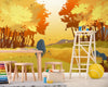 Papier peint Papier peint enfant forêt d'automne chaudes allant enfantin