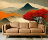 Papier peint Papier peint japonais montagnes automne chaudes et sereine