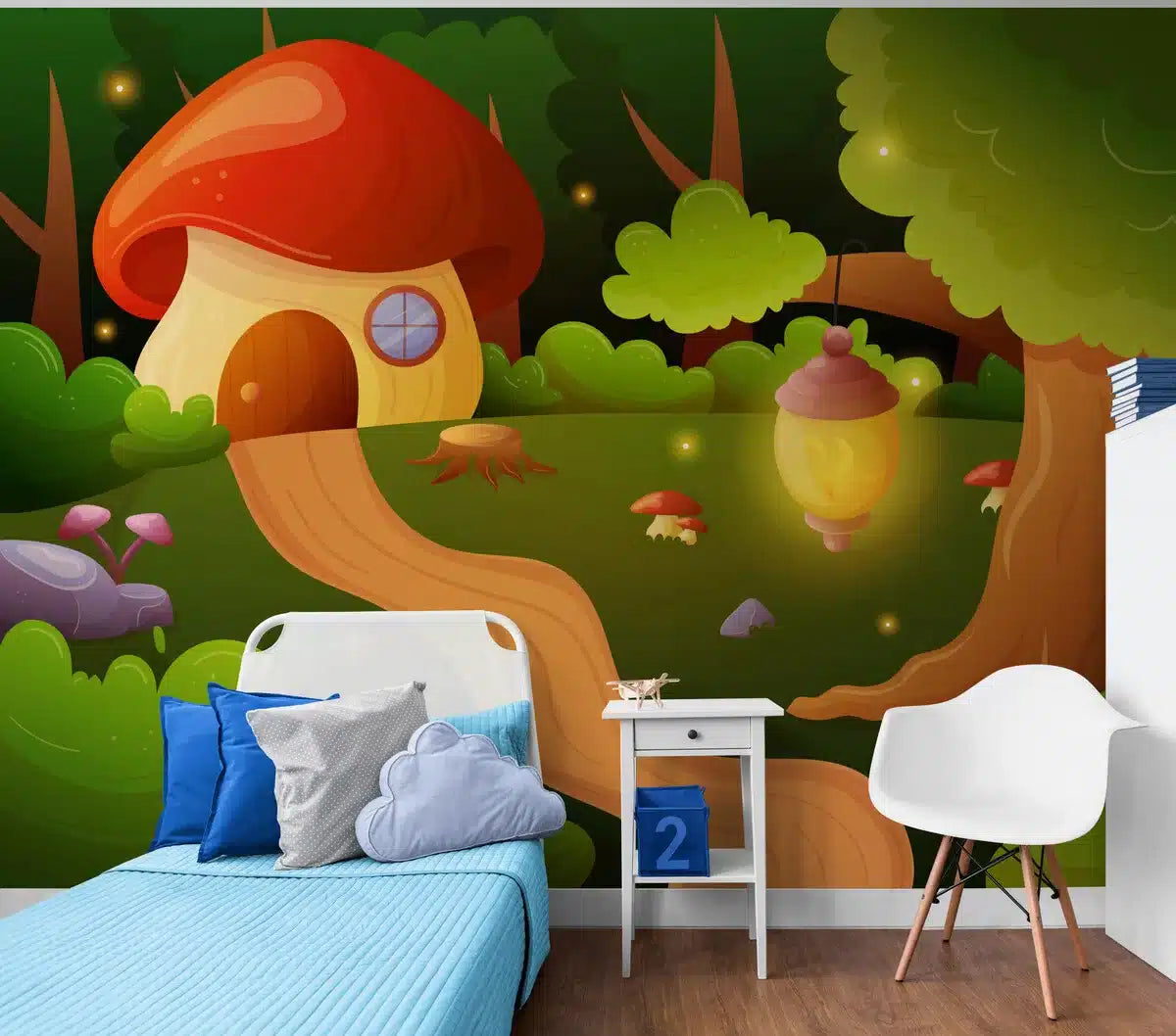 Papier peint Papier peint enfant maison dans la forêt invite à magique