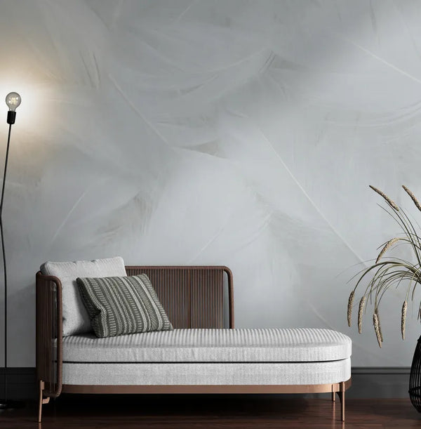 Papier peint Papier peint panoramique plume blanche de plumes évoque