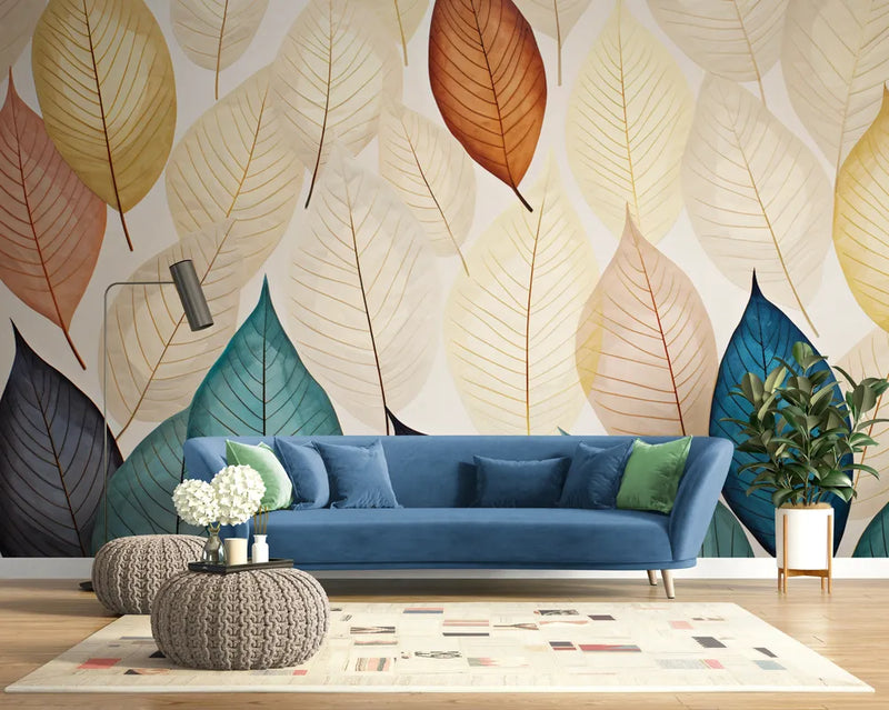 Papier peint Papier peint feuilles colorées de feuilles apporte