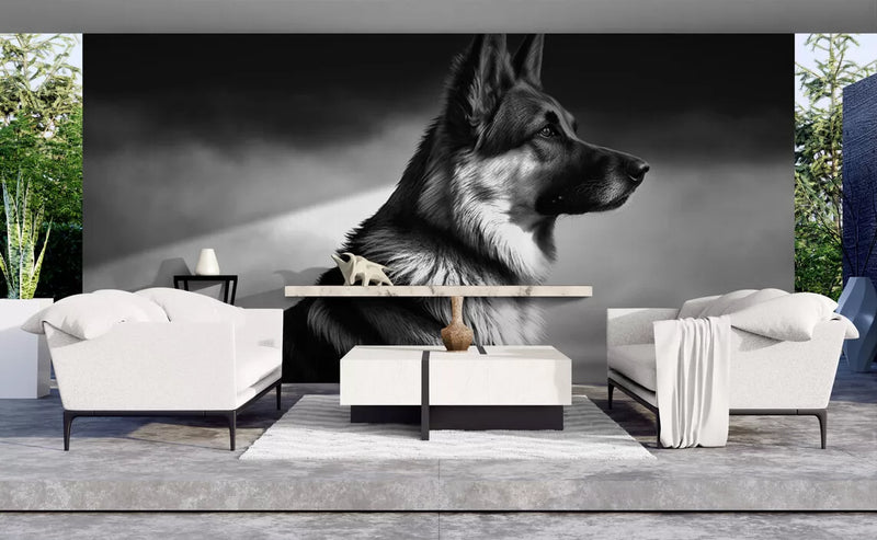 Papier peint Papier peint chien noir et blanc apportera une contemporain