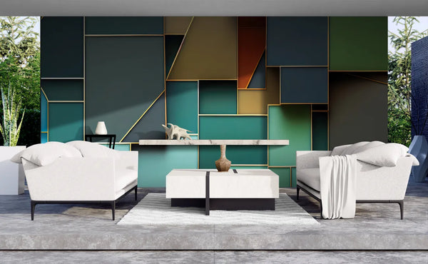 Papier peint Papier peint 3D blocs colorés géométrique abstrait profondes,