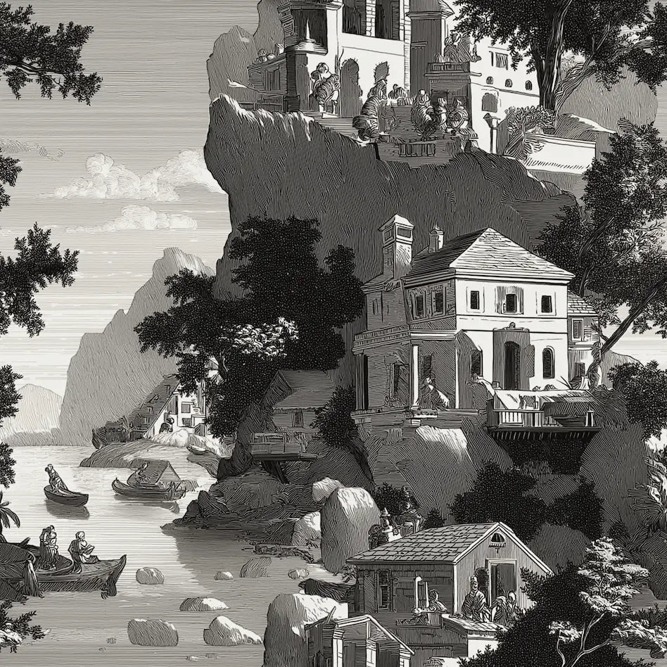 Motif Papier Peint Panoramique paysage italien