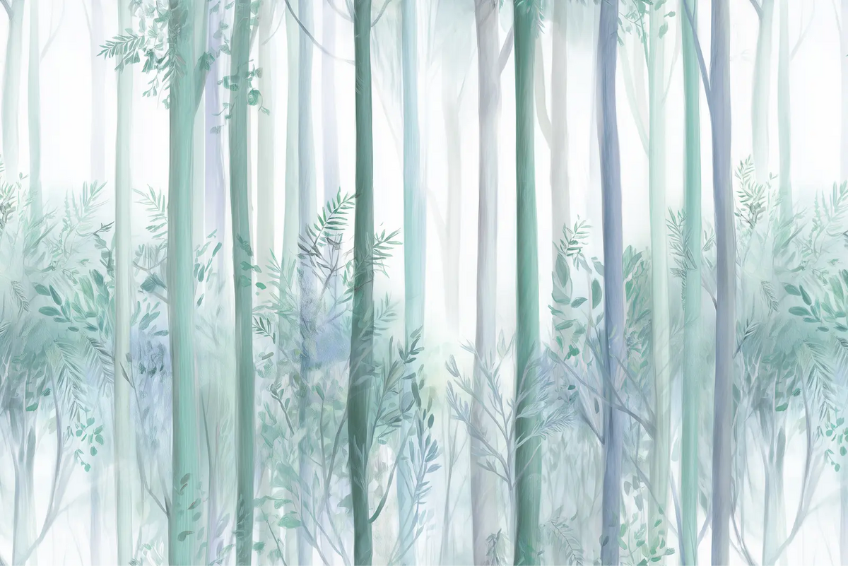 Motif papier peint arbre bleu