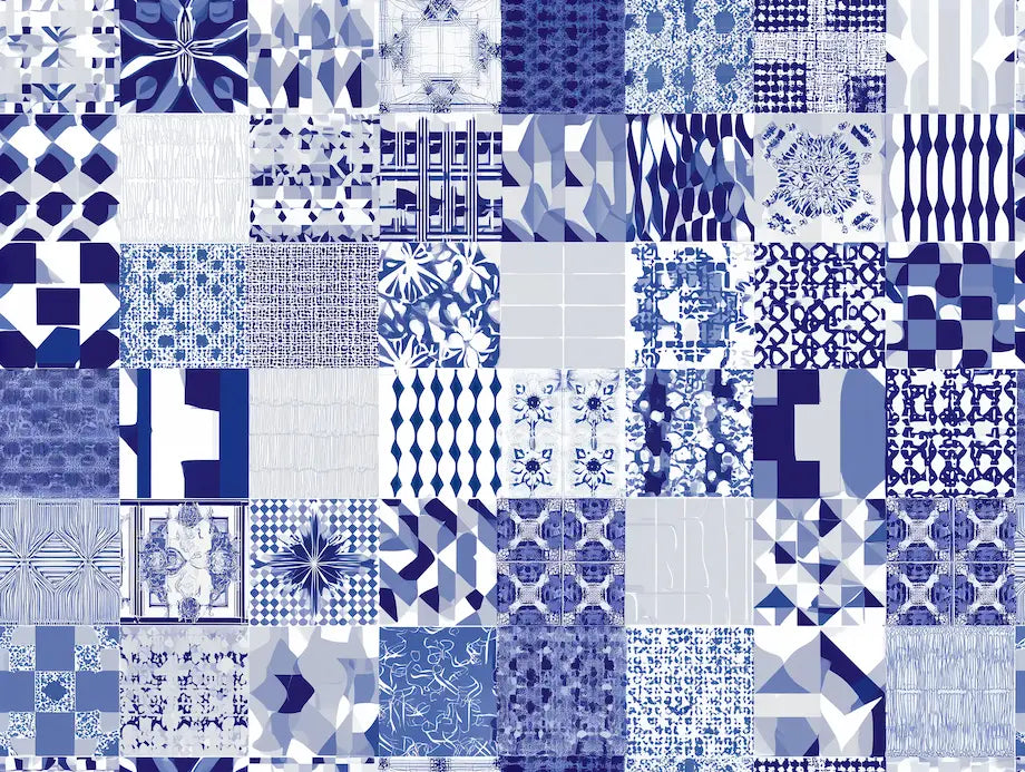 Motif papier peint azulejos