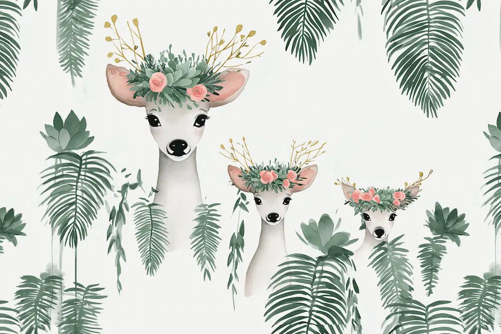 Motif papier peint biche