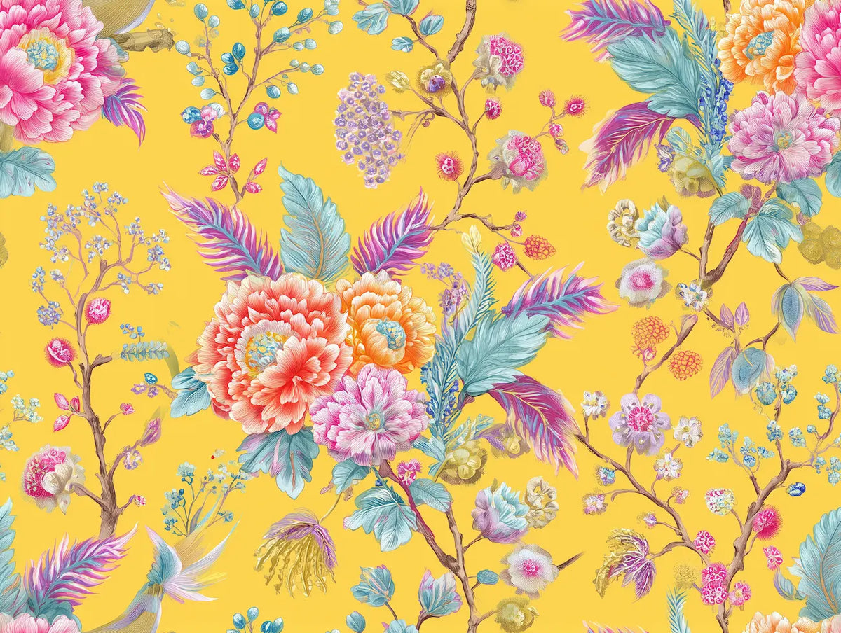 Motif papier peint bouquet de fleurs