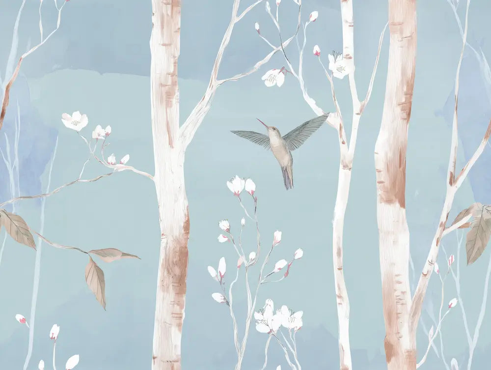 Motif papier peint colibri 