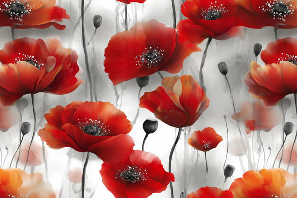 Motif papier peint fleurs des champs