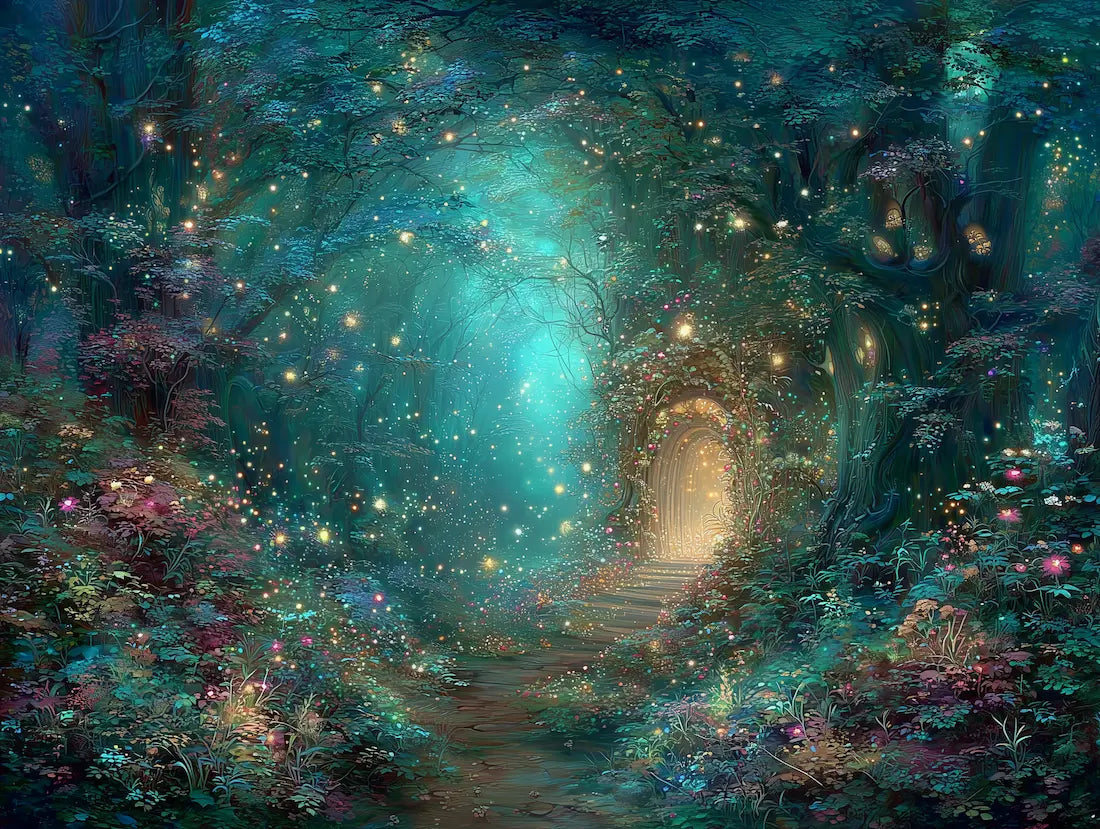 Motif papier peint foret enchantée