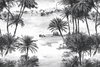 Motif papier peint foret noir et blanc